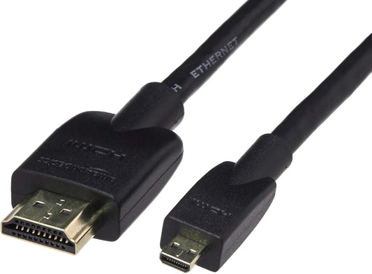 18Gbps 4K@60Hz, 2160p, 48-Bit 6 Amazon Basics Micro HDMI to HDMI Cable, High-Speed, Color, Ethernet Ready, Foot, Black