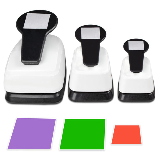 Square Hole Puncher Square Paper Punch Shape Punches for Paper Crafts 0.7 inch Papers Punches 1.5 Squares Punch 1.9 Crafts Puncher for Scrapbooking Card Making