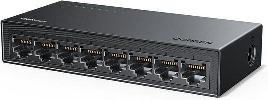 UGREEN 8 Ethernet Switch, Port Gigabit Ethernet Splitter, Plug & Play, Wall Mount & Desktop Network Switch Hub
