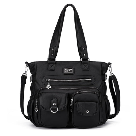 KL928 Large Purses for Women Shoulder Bag Tote Handbags Stylish Vegan Leather Hobo Bags Ladies, A-Black-4
