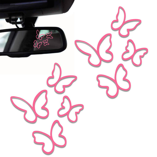 2PCS Butterfly Car Mirror Decal,Rearview Mirrors Sticker,Butterfly Car Accessories Vinyl Cute Cars Stickers and Decals Gifts for Women,Men,Kids,Teens,for Bathroom Decal,Computers