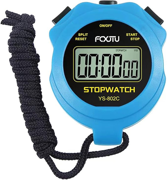 FCXJTU Digital Simple Stopwatch Timer, No Bells, No Alarm, Simple Basic Operation, Silent, Clear Display, ON/Off, Large Display for Swimming Running Training Kids Coaches Referees Teachers