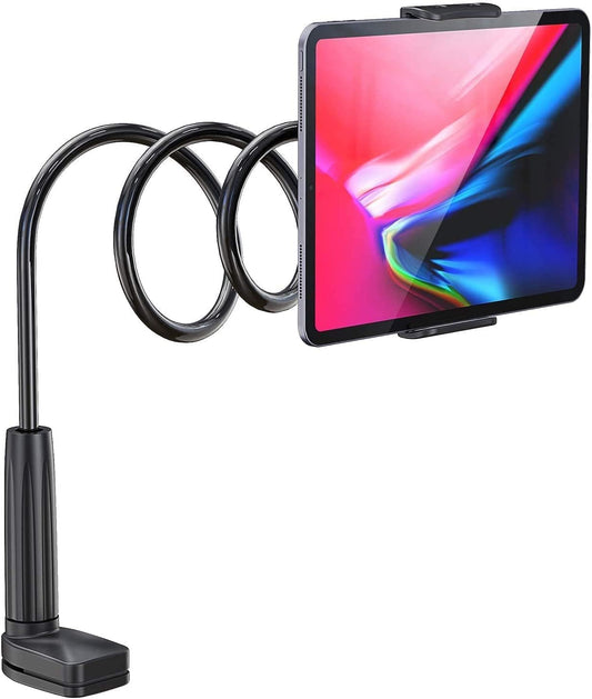 WixGear 4"-10.5" Tablet Holder for Bed - Gooseneck Tablet Holder Stand, Flexible Long Arm Gooseneck Mount Holder Clip