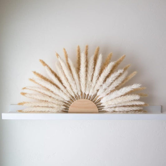 PAMPAS SUNZ Boho Wall Decor | Boho Decor Macrame Wall Hanging Boho Bathroom Decor Flower Wall Minimalist Decor Boho Home Decor Boho Christmas Decor Office Wall Decor Large wall decor White Coffee kit