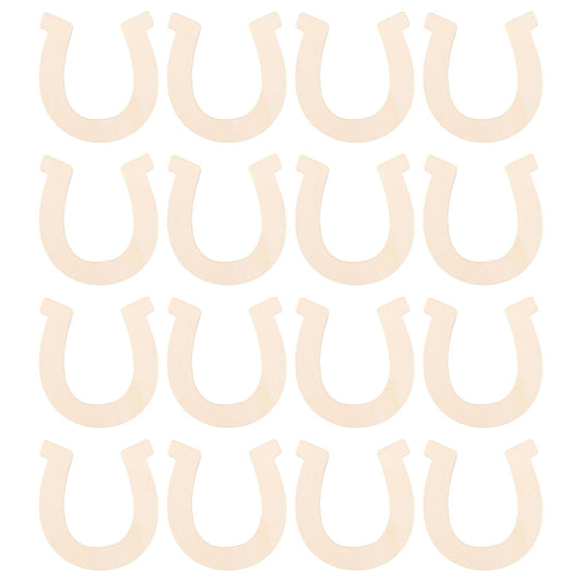 EXCEART Horseshoe Shape Unfinished Wood Slices 3.6 Inch DIY Wooden Cutouts for Kids Hand-Painted Crafts Home and Holiday Decoration