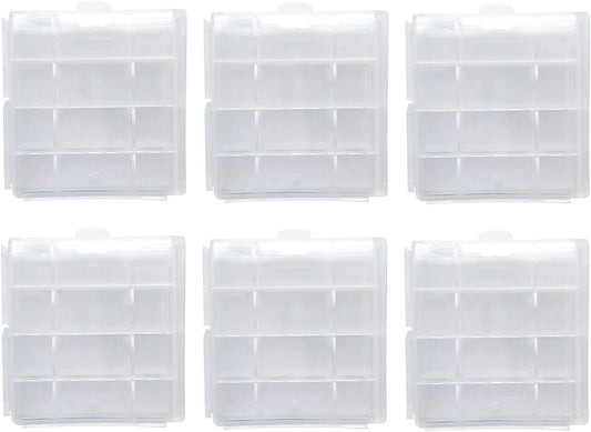 Chadou (6Pack Battery Storage Case for AA/AAA, Battery Holder Box Clear)