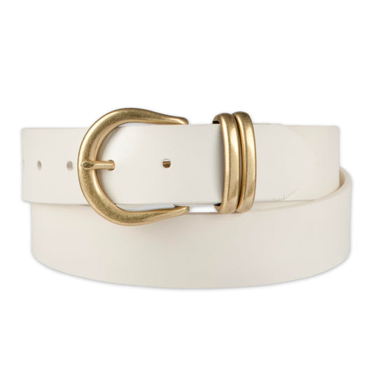 Levi's Women's Casual Double Metal Loop Belt, White, X-Large