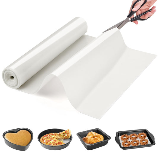 Silicone Baking Mat Roll Cut to Size- Food Grade Macaron Bread Pizza Mat- Reusable Silicone Mat for Baking, Washable Oil-Proof Refrigerator Liners Air Fryer, Craft Mat, Silicone Work Mat