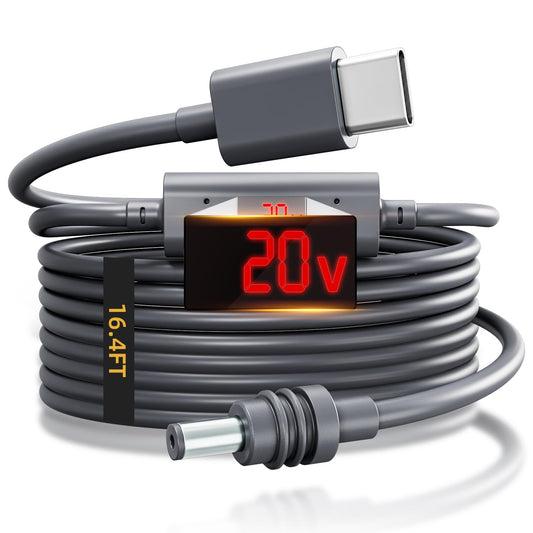 ToKismet 18AWG (5m/16.4ft) Starlink Mini USB-C to DC Power Cable Smart PD Chip & Copper Wire with Voltage & Current