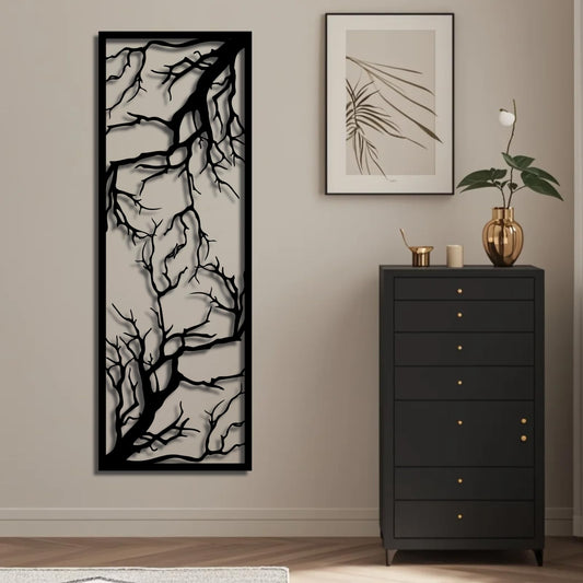 Tree Branch Decor,Metal Tree Branch Wall Art,Metal Tree Branch Wall Decor,Metal Tree Wall Decor,Tree Wall Art,Metal Wall Decor Tree Branches,Home Decor,Living Room Decor (Black, 12x35inch / 31x90cm, metal wall art)