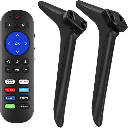 Yimaut TV Legs for Hisense TV Stand with Remote Compatible with Hisense Roku TV & Roku Players, Not for All, Base Stand