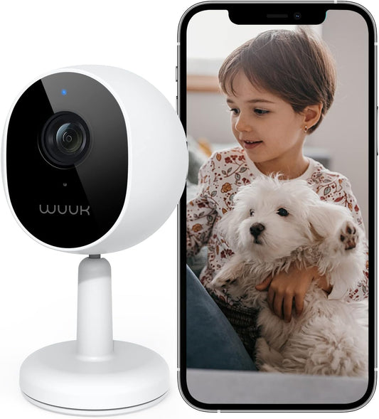 WUUK 4MP 24/7 2-Way Indoor Security Camera, WiFi Camera Indoor Baby Monitor, Pet Camera w/Motion & Human Detection