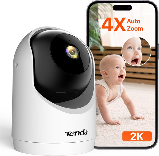 Tenda 2K 6 360 2-Way 24/7 Storage(CP3-V3.0) Indoor Security Camera for Baby Monitor, WiFi Pet/Dog Camera for Home