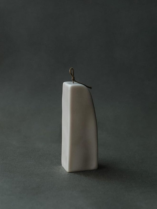 LAWA Downhill Candle - Beautiful Handmade Pillar Scented Soy Wax Elegant Aesthetic Candle Housewarming Gift Home Room Shelf Decor Idea (Light Beige)