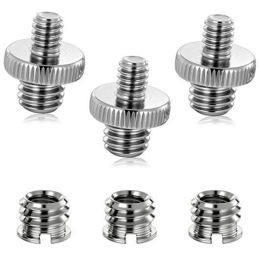 Xosjska 3 3/8 1/4 3 1/4 Inch 3/8 Inch PCS to Tripod Adapter and PCS to Mount Screws, Double Head Converter Precision