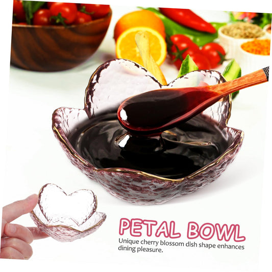 BESTYASH Glass Candy Bowl Cherry Blossoms Pink Gold Plate Decorative Trays for Office