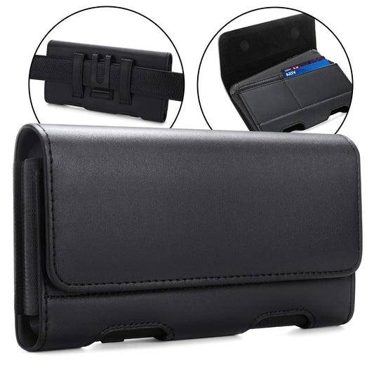 BECPLT for Motorola Edge 50 Ultra & G64 G73 X40 Edge 40 G Power 5G Holster Case, Leather Pouch with Belt Clip & Loops & Card Holder for Moto G84 G54 G14 G53 G7 Z3 Play