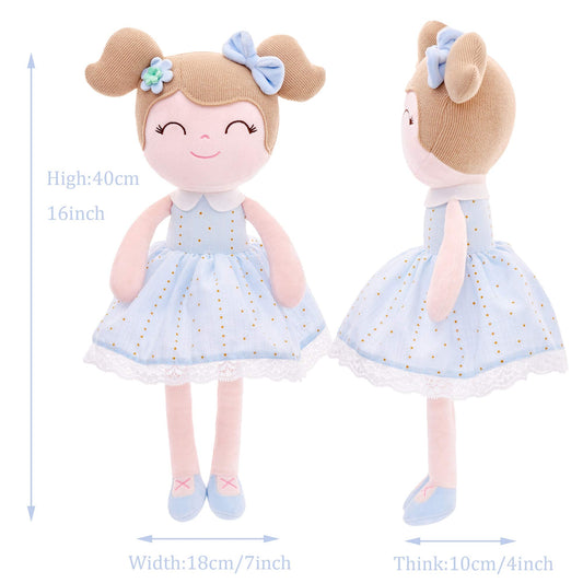 Gloveleya Baby Doll Girl Gifts Cloth Dolls Plush Toy Light Blue