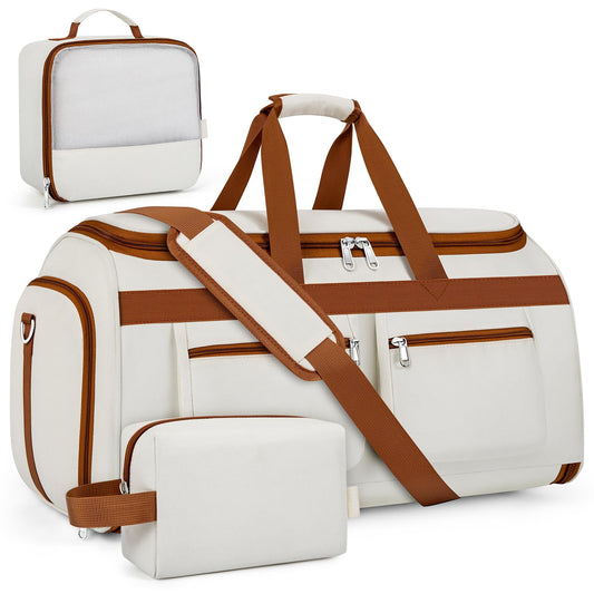 Convertible Garment Duffel Bags for Travel - Carry on Garment Duffle with Toiletry Bag Storage Bag Large Travel Duffel Bag 2 in 1 Hanging Suit Bag Weekender Bag for Men Women 3pcs Set