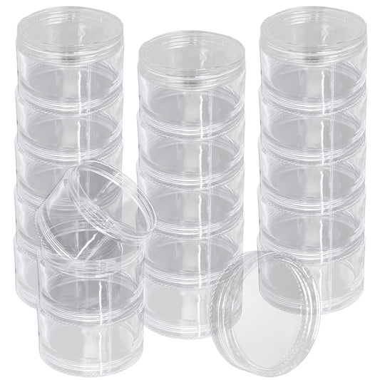 Luomorgo 4 Sets Stackable Clear Plastic Containers with Screw Lids - 30ML 5-Layer Organizer for Cosmetics, Jewelry Beads, Nail Art & Craft Storage