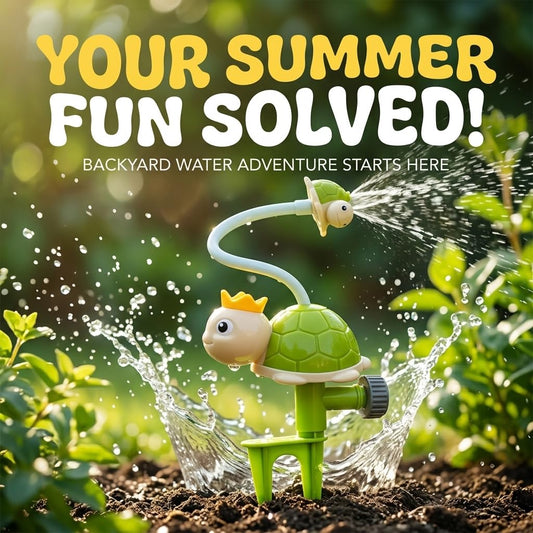 Blidinner Spinning Green Turtle Kids Sprinkler Toy - Outdoor Summer Toys Splashing Fun, Sprays Up to 8ft High, Attaches to Garden Hose, Kids Sprinklers for Yard, Ideal for Boys Girls Ages1-3 3-5 4-8