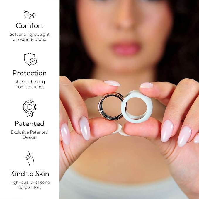 Rinfit Smart Ring Protector - Silicone Ring Enhancer for Active Lifestyle and Gym - StyleFit U.S. Design Patent - Stone, Size 13