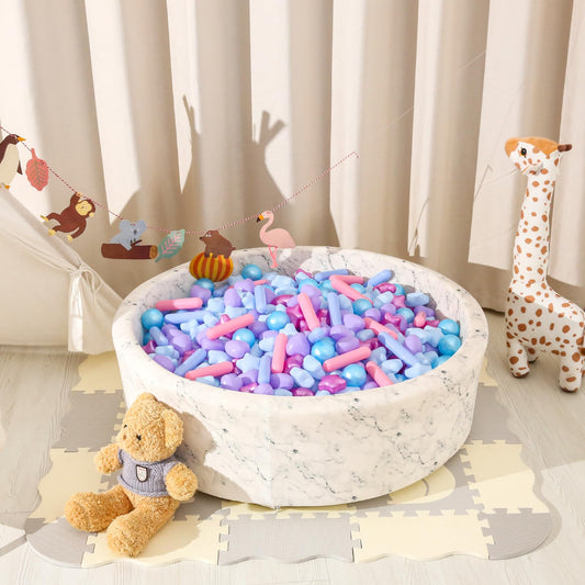 STARBOLO Ball Pit Balls - Pack of 500pcs Crush Proof Plastic Children's Toy Balls Mermaid Ocean Balls for Birthday Party Christmas Water Toy Indoor Outdoor,4 Shapes.