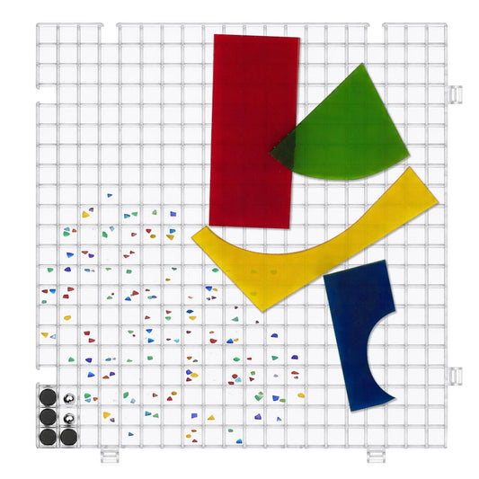 Stained Glass Cutting Mat for Crafting, 11.5 X 11.5 Modular Grid Shard Catcher for Stained Glass Supplies and Tools, Small Glass Cutting Board for a Safe, Clean Workspace