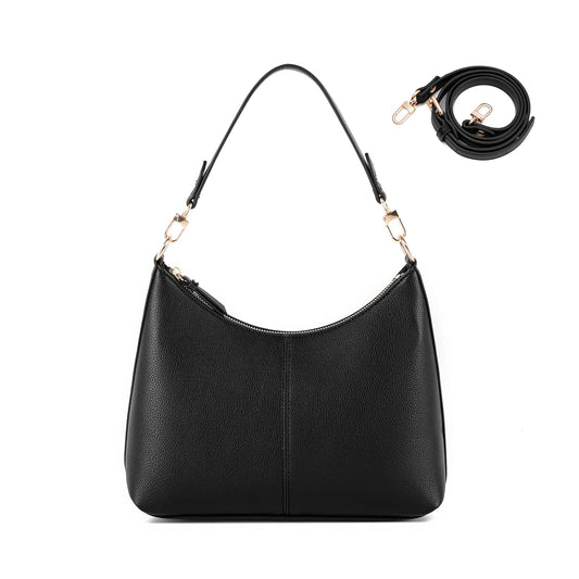 Keyli Women's Shoulder Handbag - WaterProof PU Leather Crossbody Bag, Cute Stylish Clutch Purse with Removable Straps, Top Handle Bag with Zipper - Black