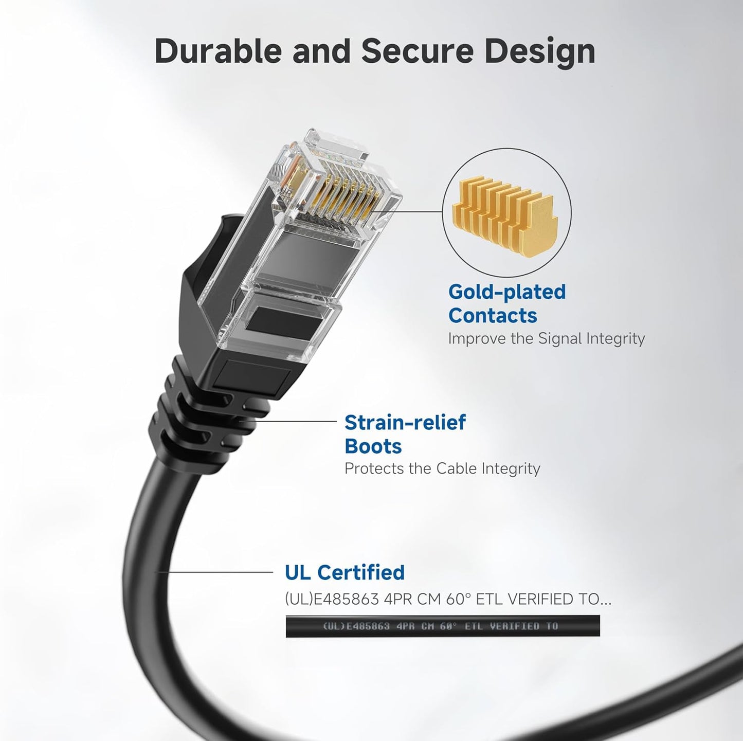 10Gbps 6 60ft, 6 Cat6 Cable Matters Snagless Cat Ethernet Cable - Cat Cable, Cord, Ethernet Cord, Black