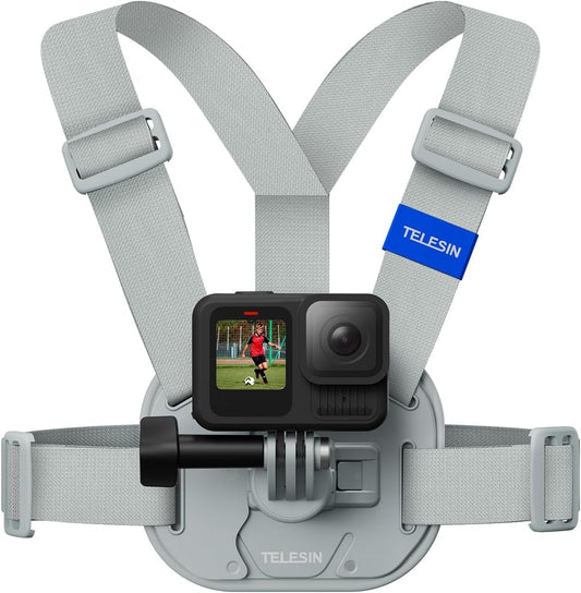 TELESIN 13 12 11 10, Insta360 X5, 6 5 Magnetic Chest Mount Quick Release Harness Strap Mount with Thick Cushion