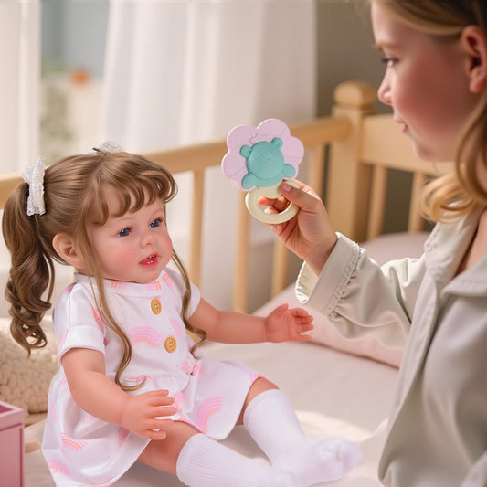 BABESIDE Lifelike Reborn Baby Dolls with Freckles, 20 Inch Realistic Newborn Real Life Doll Girl Soft Vinyl and Cloth Body Baby Dolls with Toy & Gift Box for Kids Age 3 +