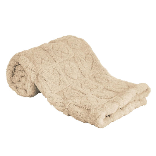 Yurhap Fleece Baby Blanket - Ultra Soft Heart Checkered Design | Cozy 30"x40" Crib & Stroller Gift (Khaki)