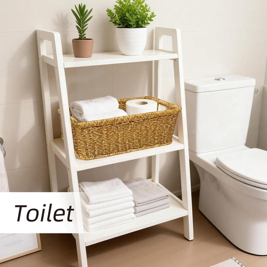 UPINFREE Wicker Storage Basket, Washable Waterproof,Woven Basket for Pantry, Toilet, Bathroom, Bedroom, Patio,Tan,2-pack