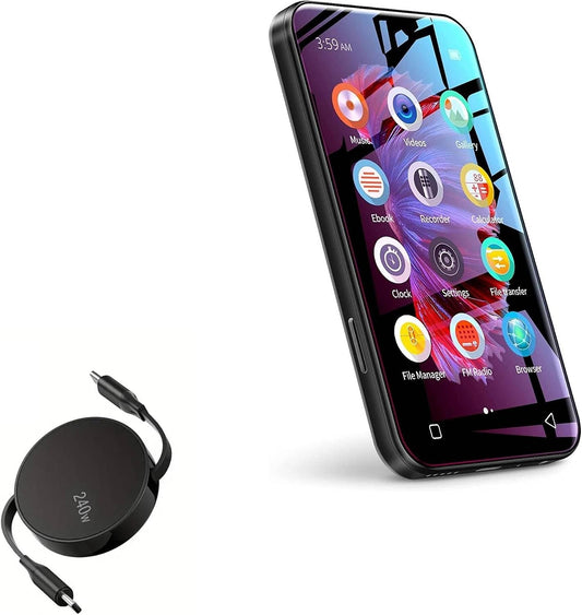 BoxWave TIMMKOO Q5 MP3 (240W), 240W Cable Compatible with WiFi Player with Bluetooth - PD miniSync Retractable PD