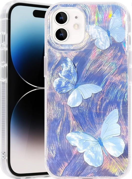 Casegis 12&12Pro Compatible with iPhone Case,with [Shockproof Protective][Camera Protection] Cute Butterfly Aesthetic