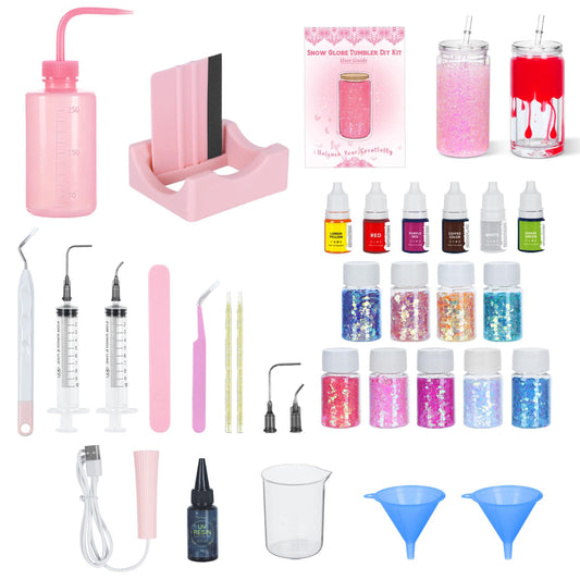 Snow Globe Tumbler Starter Kit DIY Tools, Snow Globe Cup Supplies Craft Too Set, Cups are Not Included