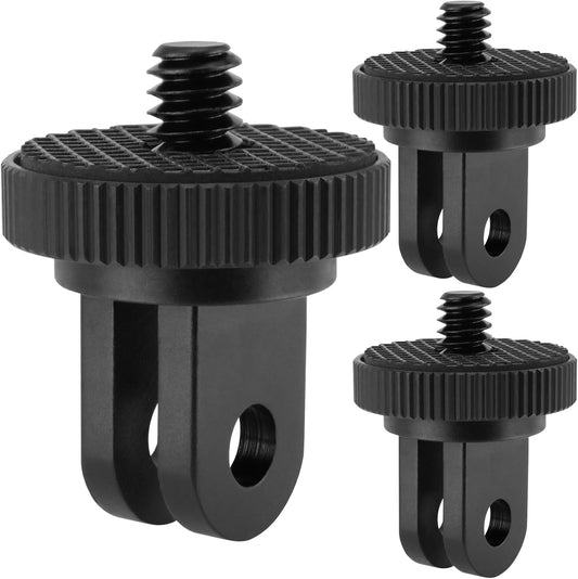 BENACES 3 Pack 1/4"-20 Insta360 Camera Tripod Mount Adapters, Aluminum Standard Camera Screw Converter Connectors