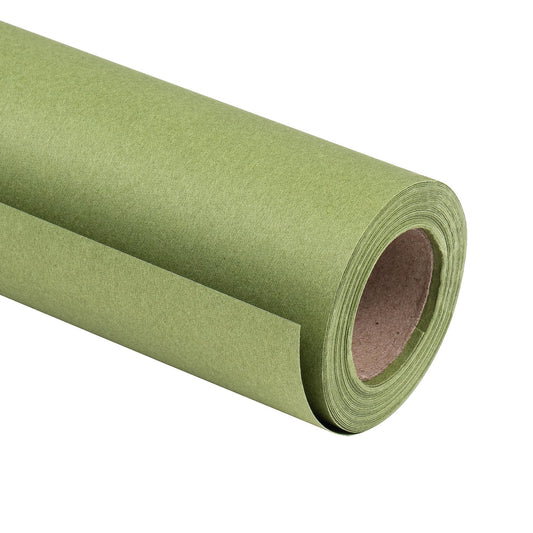 RUSPEPA 30"x 393"(32.8') Olive Green Kraft Wrapping Paper Large Jumbo Roll, Recyclable Green Art Gift Wrap Paper for Spring Gift Wrapping, Table Covering, Craft Supplies, Bouquet Flower, 80GSM