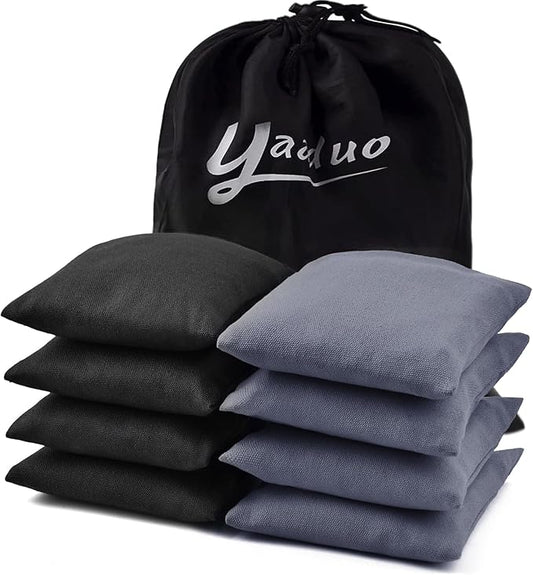Set of 8 Regulation Cornhole Bags Double Sided, Weather Resistant Bean Bags for Cornhole Toss Game, Corn Hole Beans Bags with Tote Bag