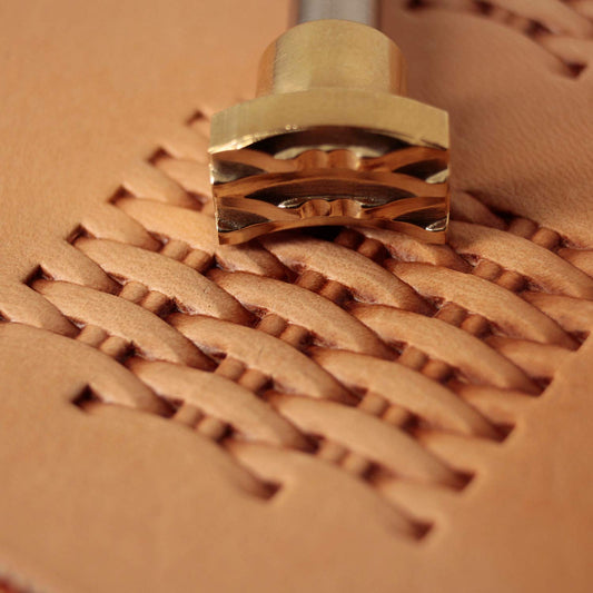 DandS ltd Leather Stamp Tool, Basket Weave, Professional Steel Craft Tool for Leatherworking, Embossing, Carving & Stamping Leather Projects, Belts Wallets & DIY Projects Compatible with Mallet #355