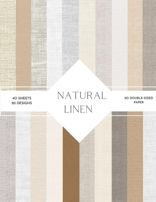 Natural Linen Scrapbook Paper: | Natural Linen Craft Paper | 8.5 x 11 inch | Stripes Themed Patterns | 40 patterned double sided pages (20 designs) |