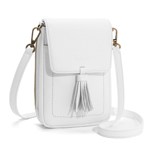 befen White Small Crossbody Bag for Women, Lightweight Mini Purse with Multiple Compartments and Card Slots for Daily Use Travel