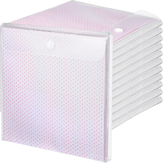 Henoyso 36 Pcs 12 x 12 Scrapbook Paper Storage Organizer Top Loading Plastic Craft Paper Holder Storage Organization for Holding Scrapbook Vinyl Files Photos, Clear