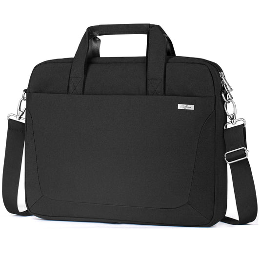 Baffina Laptop Shoulder Bag 17 17.3 Inch Business Gifts for Men Women Travel College,Laptop Briefcase for 17“-18“ Notebook Hp Dell Asus,Waterproof Computer Carrying Case Messenger Bag with Strap,Black
