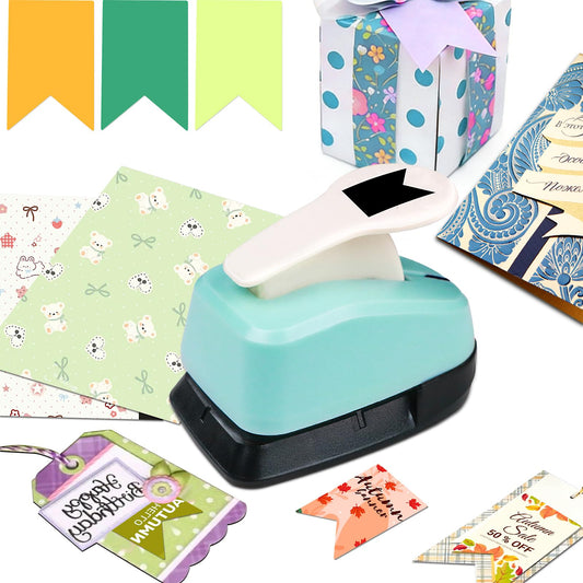 Banner Punches for Paper Crafts, 1 Inches Banner Shape Punch for Scrapbooking, Party Decor, Card Making，Festive Shapes for DIY Decor, Banners Shape Gift Tag Paper Puncher