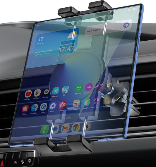 woleyi 4.7-11" Air Vent Car Tablet Mount, AC Vent Tablet Holder for Car, Universal Tablets Clamp Vent Clip, Compatible