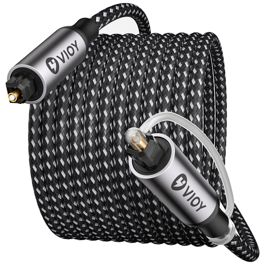 15 PS4 VIOY Optical Audio Cable FT, Long Digital Fiber Optic Audio Cable, Braided S/PDIF Adat Optical Cord
