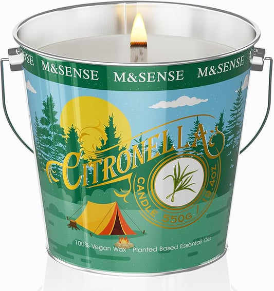 Citronella Candles Outdoor, 110 Hours Burn Natural Citronella Oil Soy Candle for Patio Camping, 19.4oz Large Long Lasting Lemongrass Summer Candles for Indoor Home Scented
