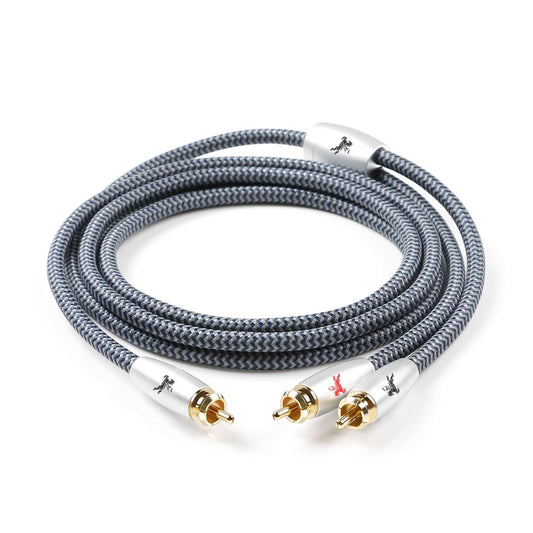1RCA 2RCA 1m (3.2ft) 24K mpeto Premium to Audio Cable | Gold-Plated Connectors | OFC | for Turntable, Amplifier